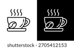 Coffee Cup White Icon Set Design
