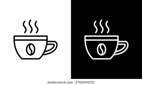 Copo de café branco ícone definir design