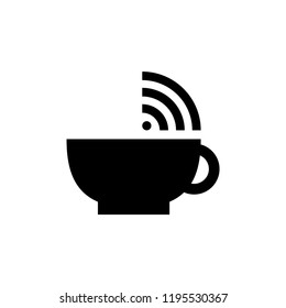 Coffee cup with wifi signal icon vector