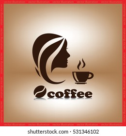 coffee cup woman vector icon