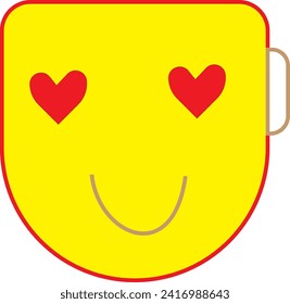 coffee cup yellow white background