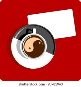 coffee cup with yin yang symbol