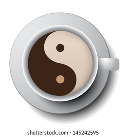 Coffee Cup with Yin-Yang Symbol
