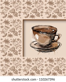 coffee cup, to your design. menu, invitation, card