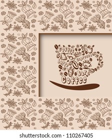 coffee cup, to your design. menu, invitation, card