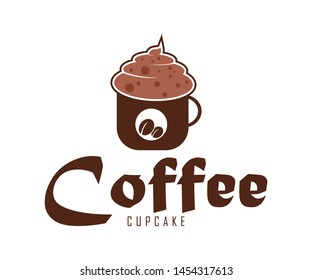 Coffee cupcake logo design templete