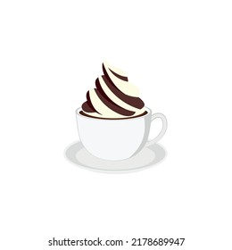 taza de café, ilustración vectorial de taza de café fresca