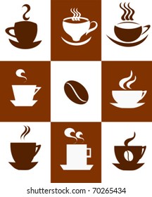 Coffee cups background. Vector illustration
