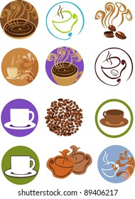 Coffee cups, collection of icons