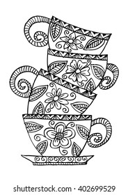  Coffee cups. Decorative style
