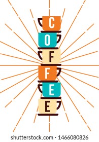 Coffee cups design, Drink breakfast beverage bakery restaurant and shop theme Vector illustration