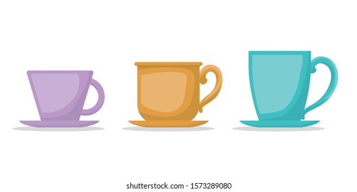 Coffee cups design, Drink breakfast beverage bakery restaurant and shop theme Vector illustration