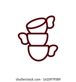 Coffee cups design of time drink breakfast beverage shop morning store aroma and caffeine theme Vector illustration