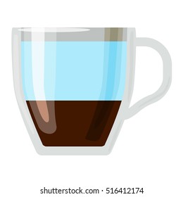 Coffee cups different cafe drinks types americano mug with foam beverage breakfast morning sign vector