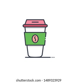 Coffee Cups Filled outline vector illustration. Food & Drinks style icon.
