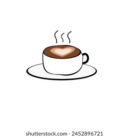 Coffee cups hand drawn vector illustration. Coffee hot drinks for in the morning.