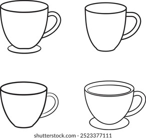 Coffee cups icon minimalist white background vector illustration 