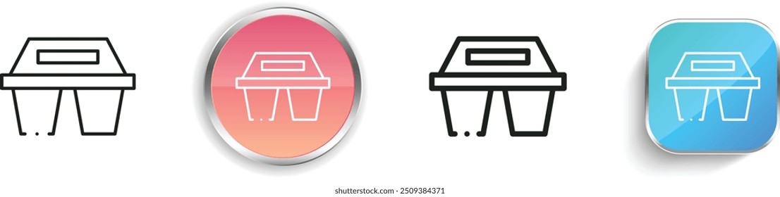 icono de tazas de café. Diseño de estilo lineal delgado, regular y de Botón aislado sobre fondo blanco