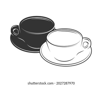 Café aislado en fondo blanco. Ilustración del vector