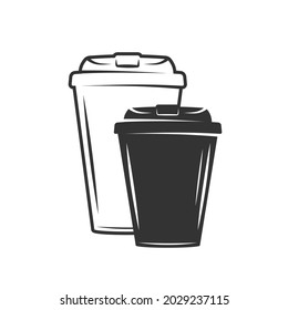 Coffee cups isolated on white background. Coffee to go concept. Vector illustration