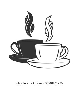 Coffee cups isolated on white background. Vector illustration