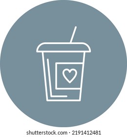 Coffee Cups imagen vectorial de círculo de línea. También se puede usar para aplicaciones web, aplicaciones móviles y medios impresos.