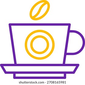 Coffee Cups Linie Zwei Farbe Vektor Symbol Design