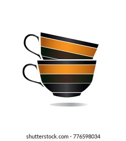  Coffee Cups Logo. Icon Design. Vector illustration.