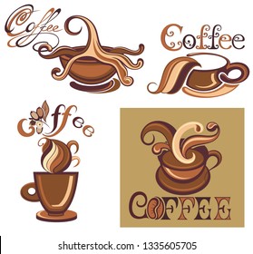 Coffee cups Logo Template.Coffee vector icon design