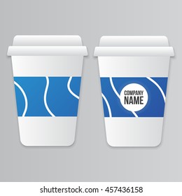 Coffee cups mockup vector