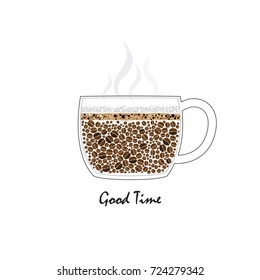coffee cups on white background vector