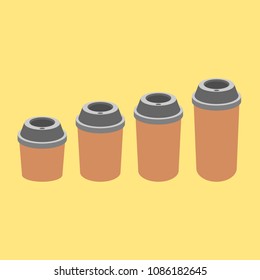 coffee cups on yellow background