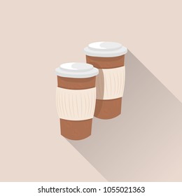Papel para tazas de café desechable a sombra larga
