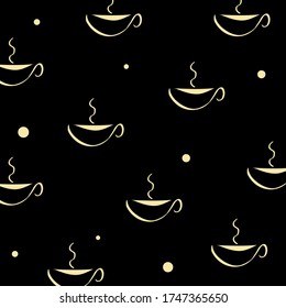 Coffee cups pattern. Vector illustration