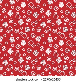 Coffee cups seamless pattern design for fashion textiles, crafts, branding, marketing and web materials