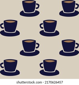 Coffee cups seamless pattern design for fashion textiles, crafts, branding, marketing and web materials