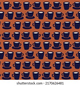 Coffee cups seamless pattern design for fashion textiles, crafts, branding, marketing and web materials