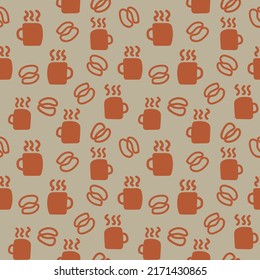Coffee cups seamless pattern design for fashion textiles, crafts, branding, marketing and web materials