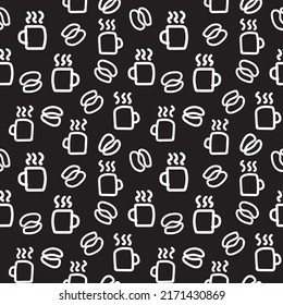 Coffee cups seamless pattern design for fashion textiles, crafts, branding, marketing and web materials