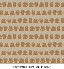 Coffee cups seamless pattern design for fashion textiles, crafts, branding, marketing and web materials