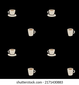 Coffee cups seamless pattern design for fashion textiles, crafts, branding, marketing and web materials