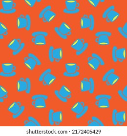 Coffee cups seamless pattern design for fashion textiles, crafts, branding, marketing and web materials
