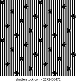 Coffee cups seamless pattern design with stripes for fashion textiles, crafts, branding, marketing and web materials