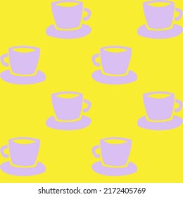 Coffee cups seamless pattern design for fashion textiles, crafts, branding, marketing and web materials