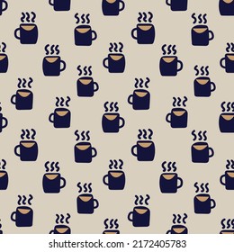 Coffee cups seamless pattern design for fashion textiles, crafts, branding, marketing and web materials