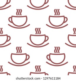 Coffee cups seamless pattern. Vector illustration.