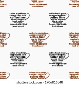 Coffee cups seamless pattern. Vector illustration.
