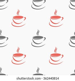 Coffee cups seamless pattern. Vector illustration
