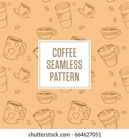 Coffee Cups Seamless Vector Pattern