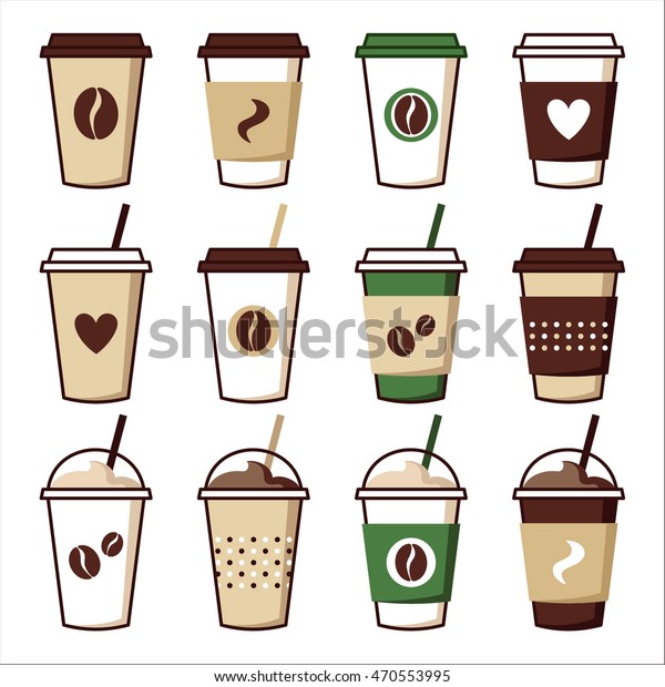 Kaffeetassen Set Clipart Kaffeetassen Vektorgrafiken Stock Vektorgrafik Lizenzfrei